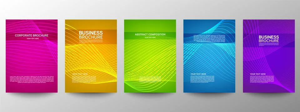 Cover geometric minimal. Set. Vector abstract line pattern for poster design. Stock Illustration
