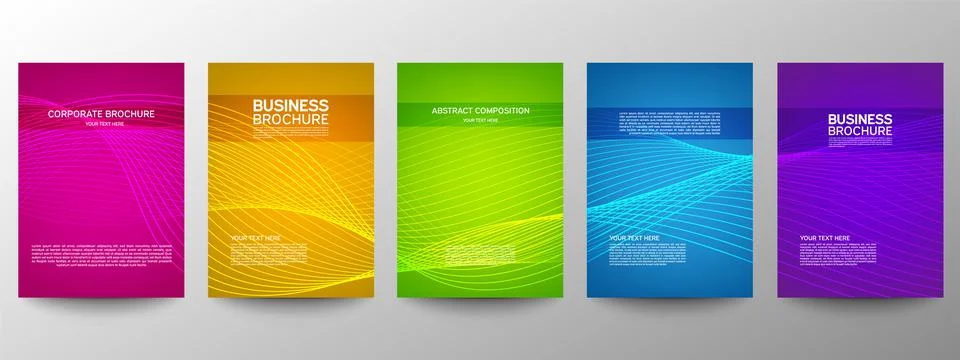 Cover geometric minimal. Set. Vector abstract line pattern for poster design. Stock Illustration