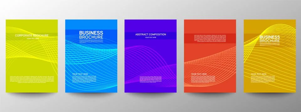 Cover geometric minimal. Set. Vector abstract line pattern for poster design. Stock Illustration