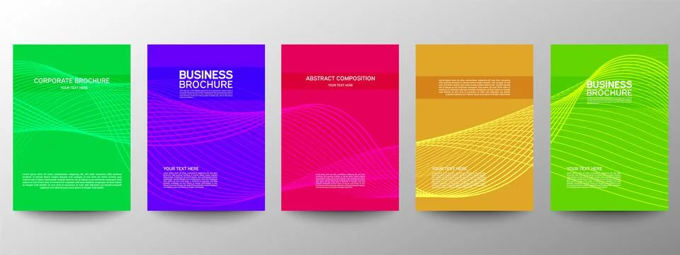 Cover geometric minimal. Set. Vector abstract line pattern for poster design. Stock Illustration