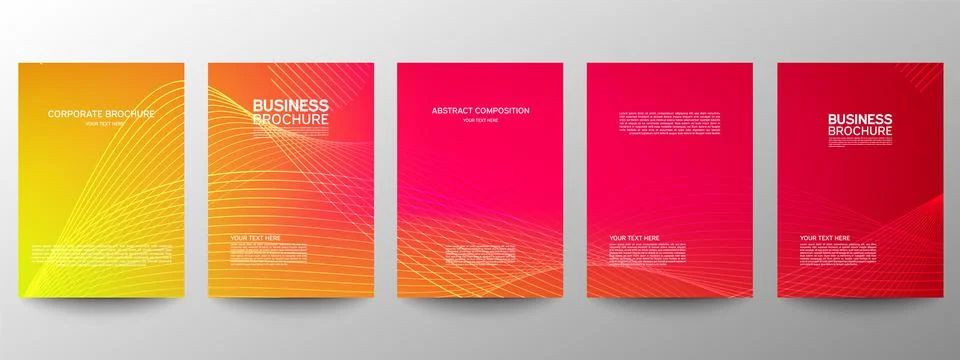 Cover geometric minimal. Set. Vector abstract line pattern for poster design. Stock Illustration