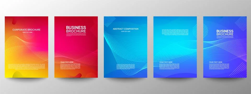 Cover geometric minimal. Set. Vector abstract line pattern for poster design. Stock Illustration
