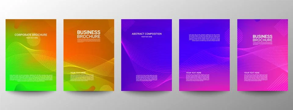 Cover geometric minimal. Set. Vector abstract line pattern for poster design. Stock Illustration