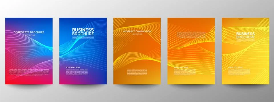 Cover geometric minimal. Set. Vector abstract line pattern for poster design. Stock Illustration