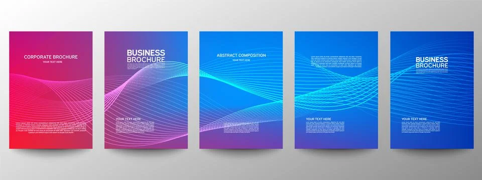 Cover geometric minimal. Set. Vector abstract line pattern for poster design. Stock Illustration