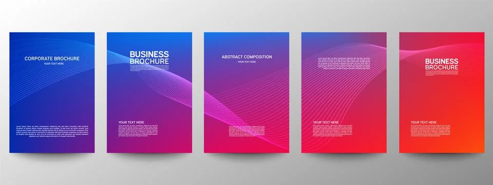 Cover geometric minimal. Set. Vector abstract line pattern for poster design. Stock Illustration