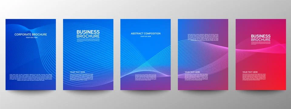 Cover geometric minimal. Set. Vector abstract line pattern for poster design. Stock Illustration