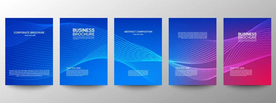 Cover geometric minimal. Set. Vector abstract line pattern for poster design. Stock Illustration