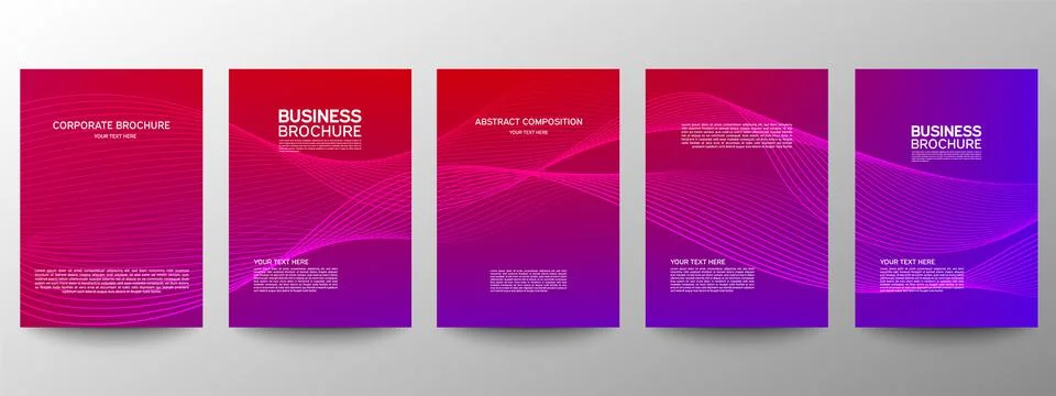 Cover geometric minimal. Set. Vector abstract line pattern for poster design. Stock Illustration