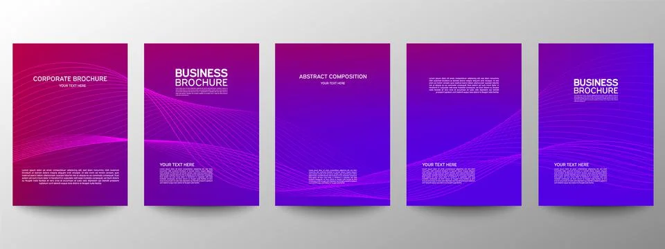 Cover geometric minimal. Set. Vector abstract line pattern for poster design. Stock Illustration