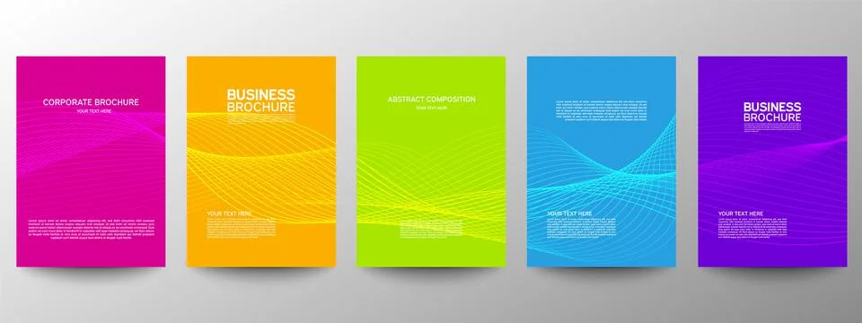 Cover geometric minimal. Set. Vector abstract line pattern for poster design. Stock Illustration