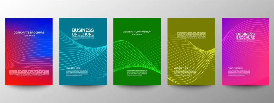 Cover geometric minimal. Set. Vector abstract line pattern for poster design. Stock Illustration