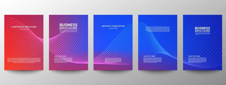 Cover geometric minimal. Set. Vector abstract line pattern for poster design. Stock Illustration
