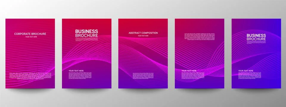 Cover geometric minimal. Set. Vector abstract line pattern for poster design. Stock Illustration