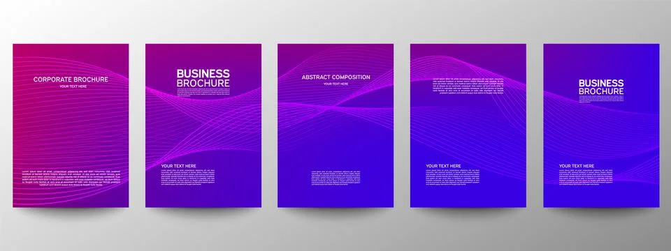 Cover geometric minimal. Set. Vector abstract line pattern for poster design. Stock Illustration