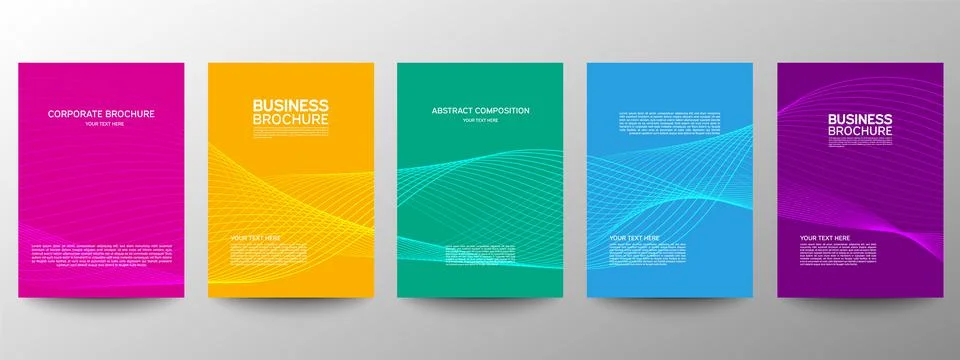 Cover geometric minimal. Set. Vector abstract line pattern for poster design. Stock Illustration