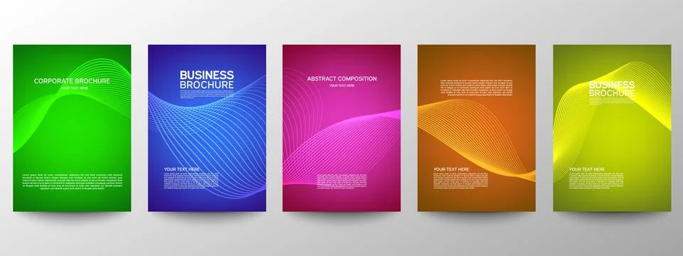 Cover geometric minimal. Set. Vector abstract line pattern for poster design. Stock Illustration