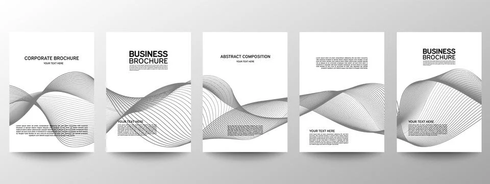 Cover geometric minimal. Set. Vector abstract line pattern for poster design. Stock Illustration