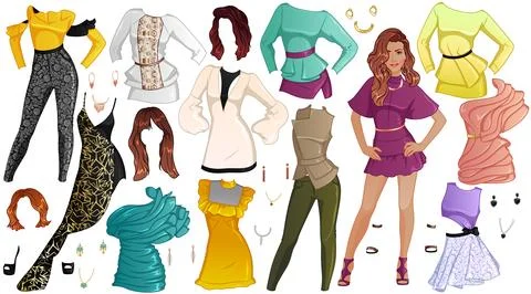 Cover Girl Paper Doll. Vector Illustration Stock Illustration