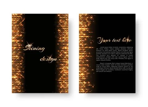 Cover with golden light effect Stock Illustration
