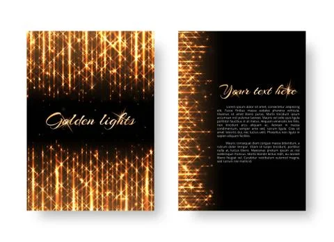 Cover with golden rays Stock Illustration