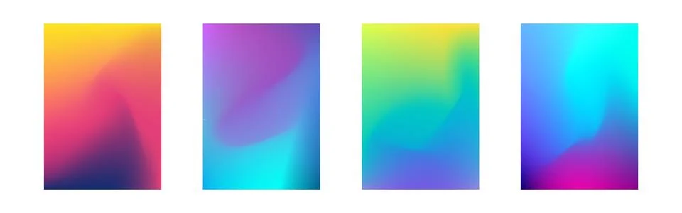Cover gradient design set. A4 abstract color. Minimal fluid design collection Illustrazione stock