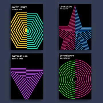Cover gradient mesh cover set イラスト素材