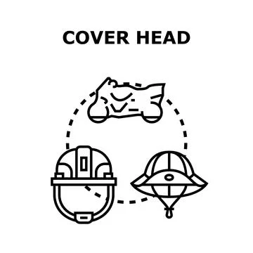 Cover head concept including helmet and protection Stock Illustration
