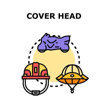 Cover head concept including helmet and protection Stock Illustration