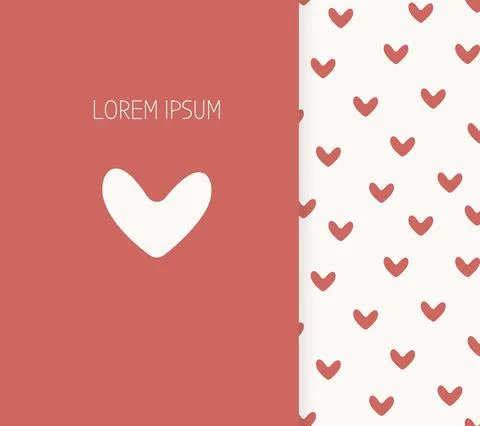 Cover heart abstract seamless pattern print vector Stock Illustration