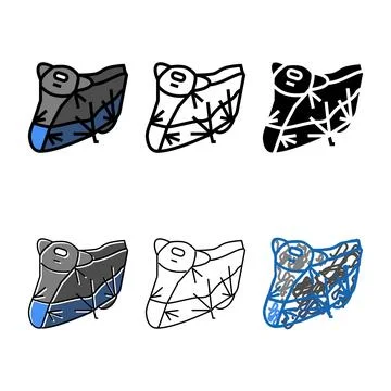 Cover motorcycle accessory color variations icon vector Stock Illustration