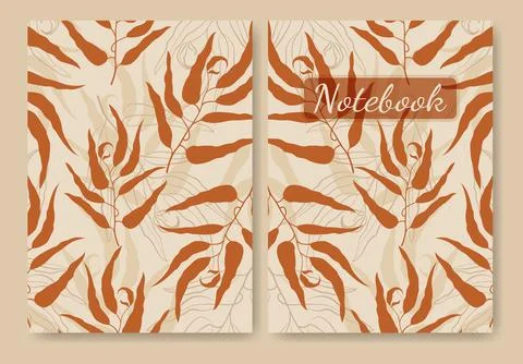 Cover with nature pattern, tropical elements illustration. Stock Illustration
