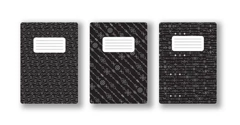 Cover notebook brochure copybook diary booklet set Stock Illustration