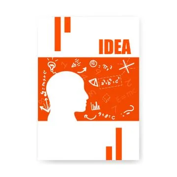 Cover notebook mind thinking flat style, doodles and sketch hand drawn maths 스톡 일러스트