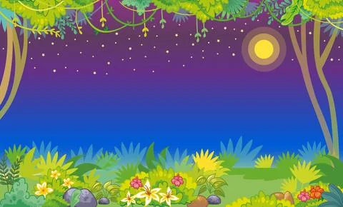 Cover for notebook with trees at night vector illustration Stock Illustration