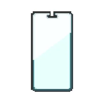 Cover phone screen protector pixel art vector illustration Ilustración de archivo