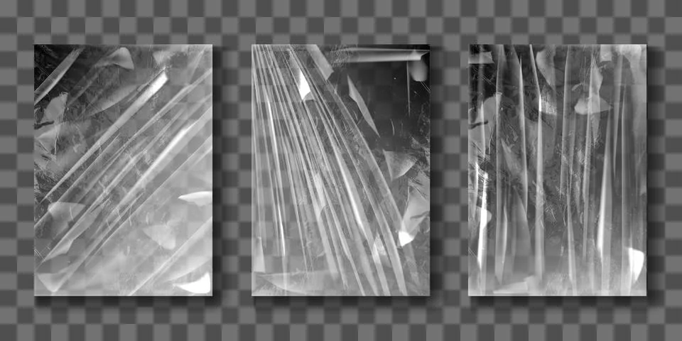 Cover polyethylene packaging. Overlay texture transparent packaging Stock Illustration