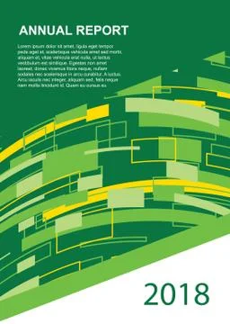 Cover Report With A Green Geometric Pattern Stock Illustration