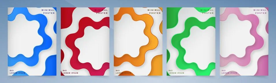 Cover set with abstract shape background Stock Illustration