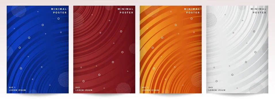 Cover set with abstract wave background Stock Illustration