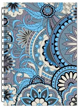 Cover tangle zen design of the notebook Stock Illustration