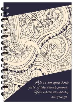 Cover tangle zen design of the notebook Stock Illustration