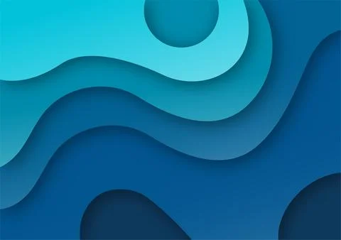 Cover template A4 banners with 3D abstract background with blue paper cut w.. Stock Illustration