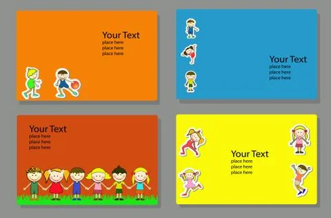 Cover template with children Stock Illustration
