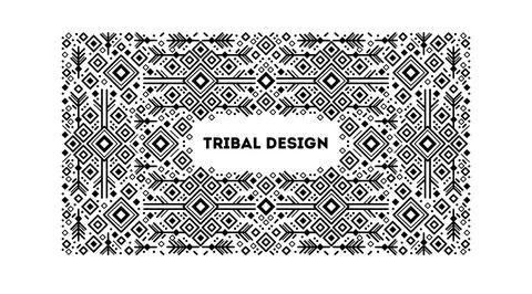 Cover template, decorative geometric aztec border, vector tribal frame, Stock Illustration