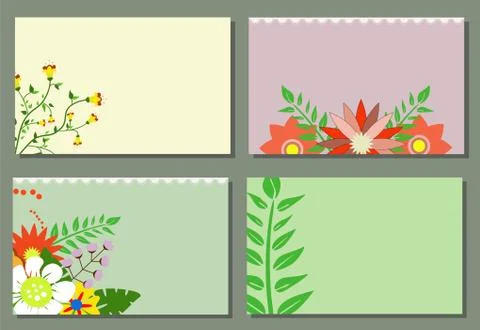 Cover template with flowers Stock Illustration