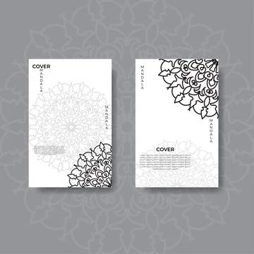 Cover template with mandala flower Stock Illustration