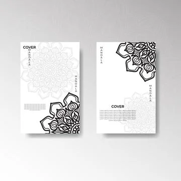 Cover template with mandala flower Stock Illustration