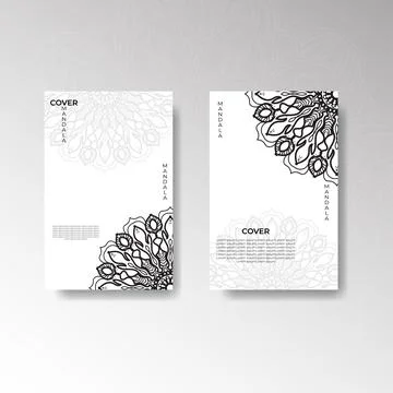 Cover template with mandala flower Stock Illustration