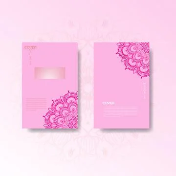 Cover template with mandala flower Stock Illustration